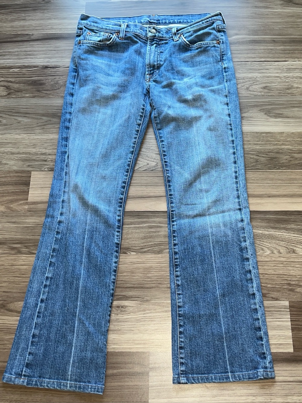 7 For All of Mankind Bootcut Blue Denim Jeans Women's Size 31 Made in USA